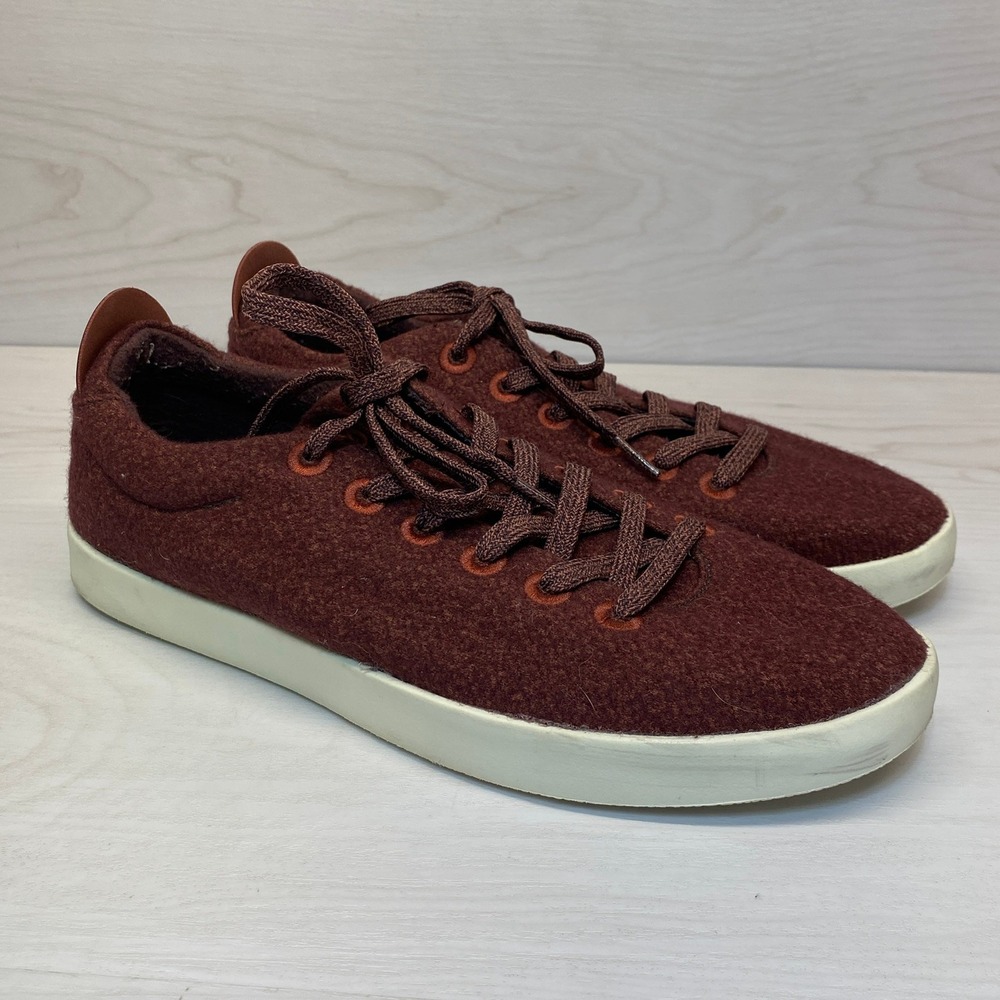 Allbirds Mens 10 Wool Pipers Low Top Sneakers Burgundy Maroon Sustainable Eco